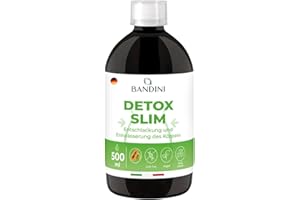 ‎BANDINI Bandini® DETOX SLIM 500ml Flüssigkeit | Entwässernd, verdauungsfördernd, antioxidativ, leberreinigend | Natürliche Ergänzung von Grünem Tee, Löwenzahn, Heidelbeere, Pilosella, Birke und Papaya | Vegan