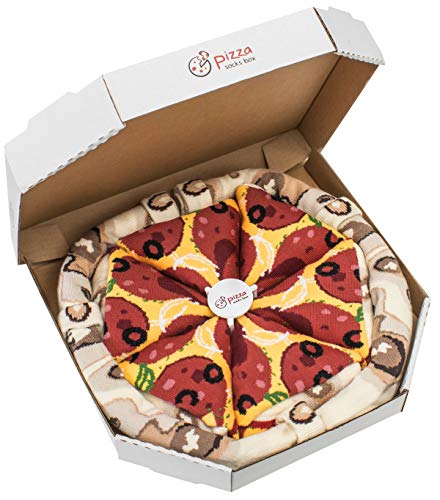 Rainbow Socks - Pizza Pepperoni Mujer Hombre - 4 pares de Calcetines - Tamaño UE 41-46