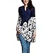 Produktbild IZHH Frauen/Damen Mode Große Größe V-Ausschnitt Shirt Einfach Blumen Gedruckt Tops Kostüm Lange Ärmel Sweater Lose Pullover Oberteile Täglich Büro Party Beiläufig Tuniken Bluse Herbst Winter 2018