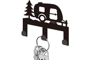 DELORIGIN Key Holder for Wall, Mini Black Iron Key Hooks Wall Mounted Campervan Key Rack with 3 Hooks, Small Key Hangers House Key Holder for Keys Bag Dog Leash Storage Wall Decorative Entryway