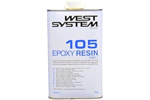 WEST SYSTEM 105 Epoxy Resin 1kg - Clear Resin for Deep Pour Casting, Wood, Metal & Fibreglass Repairs- Marine Grade Epoxy Glue for Woodwork, Repair and DIY - Pair with Hardener for Use
