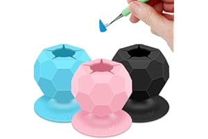 HYDREAM 3 Pack Suctioned Vinyl Weeding Scrap Collector, Silicone Suction Cups for Vinyl Disposing, Craft Weeding Tools Holder Set Kit for Vinyls Weeder, Crafters(Pink++blue+Black)