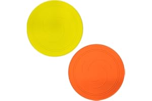 EQLEF Flying Disc Nicht rutschen Soft Silikon Spielzeug Eltern Kind Zeit Outdoor Sport 2 Stück (gelb und orange)