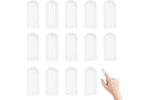 MALOUSUN 14 Stück Fingerschutz Silikon Gel Fingerlinge,Fingerkuppenschutz nach Verletzung,Fingerschutz bei Verletzung,Finger Sleeves,Daumenschutz Atmungsaktive Fingerhülsen,Fingernagel Schutz Transparent