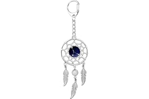 AMOR SPES Dream Catcher Key Chain Twelve Constellations Key Ring Vintage Feather Dream Catcher Keychains Birthday Gifts for Women Men