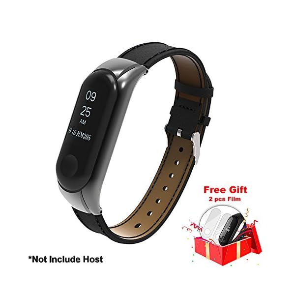 Correa de Repuesto para Xiaomi Mi Band 3, Diseño de Moda Mi band 3 Correas Leather Con Metal Case Banda de Repuesto Correa de Recambio Brazalete Extensibles - Imagen 6