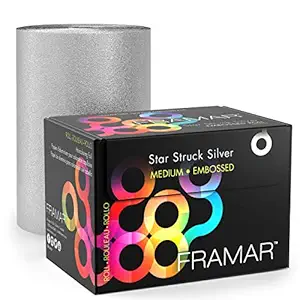 framar star struck silver embossed roll - medium 320 ft