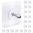 AIERSA Screw Free Sticker, 20Pcs Adhesive Hooks Heavy Duty,Wall Hooks for Hanging,Seamless Screws for Wall Mount,2 in 1 Reusable for Kitchen,Bathroom,Home,Office(16mm)