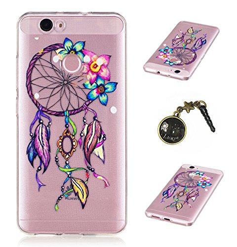 Preisvergleich Produktbild Ultradünne transparente Hülle für Huawei Nova Hülle Schutzhülle Handy TPU Silikon Hülle Case Cover Durchsichtig Gel Tasche Bumper ( + Stöpsel Staubschutz) (2)
