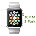 Price comparison product image MouKou Apple Watch iWatch 38MM Screen Protectors 3-Pack Tempered Glass Screen Protector for iWatch 38MM Only