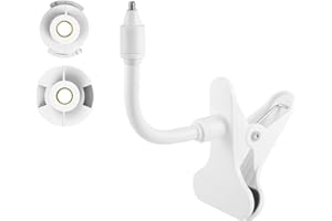 Tonton Uchwyt do monitorowania dziecka, elastyczny zacisk zaciskowy, kompatybilny z aparatami HelloBaby/Eufy, stal nierdzewna i silikon, biały