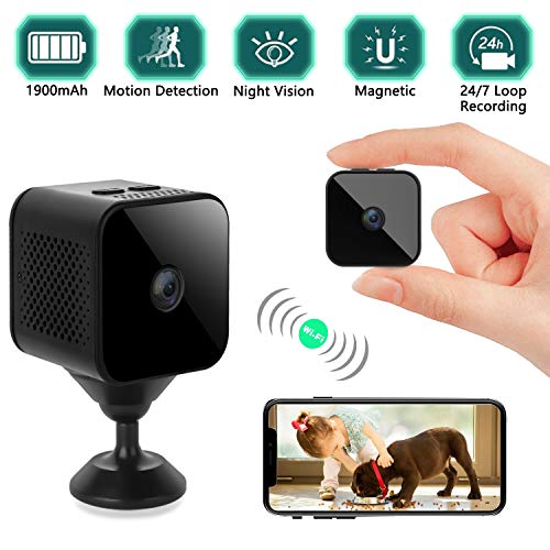 Mini Kameras,1080P P2P Mini Tragbare Nanny WLAN Klein Kamera,Weitwinkel 150° Überwachungskamera mit Bewegungserkennung und Nachtsicht Unterstützung iOS/Android Micro IP Security Kamera MEHRWEG