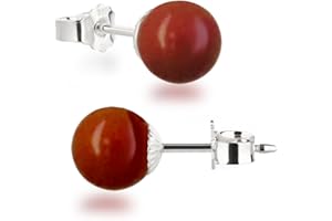 Schöner-SD Ohrringe Ohrstecker 925 Silber mit 8mm Perle rund Kugel