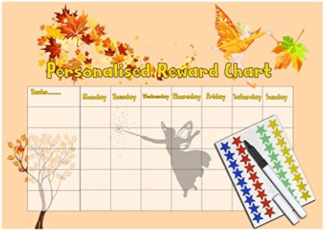 Reward Chart for Children ( Fairy ) Chore Chart / Behaviour Chart with Stickers Girls