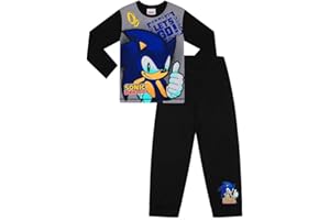 SONIC THE HEDGEHOG Let's Go Boy's Long Gamer Pyjama Set Kids Gaming Pjs