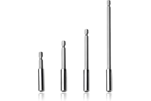 LYIVISK 4 Alargadores de Broca (60/75/100/150mm) - Portabrocas Largo Hexagonal 1/4" Antideslizante para Destornillador/Atornillador/Taladro