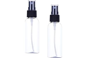 SYRAA 200ml Mist Spray Bottle Ultra-Fine Atomizer Refillable & Leakproof Travel Spray for Facial Mist, Hair Spray, Perfume, Sanitizer, Essential Oils & Makeup Transparent Pack of 2