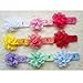 Janecrafts (Set of 9pcs) Big Chiffon Flower Crochet Baby Headband Little Girls' Hair Bands Head Wear Mix in 9 Colors