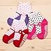 Happy Cherry 3 Pairs Girls Baby Little Flowers Dot Cotton Antislip Socks
