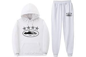 XUEQINGDE NOFS Jogginganzug Streetwear Tracksuit für Herren Corteiz Tracksuit Buchstaben Druck Lose Hoodies und Jogginghosen Y2K Hip Hop Streetwear Unisex Pullover Oberteile und Sporthosen Trapstar Anzug