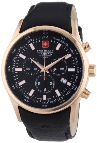 Swiss Military Hanowa Herren-Armbanduhr XL Analog Quarz Leder 06-4156.09.007 Swiss Military Hanowa Herren-Armbanduhr XL Analog Quarz Leder 06-4156.09.007
