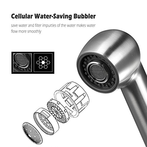 Homelody Wasserhahn mit herausziehbarem /Ausziehbar Brause Küchenarmatur Spültischarmatur Wasserkran Mischbatterie Einhandhebelmischer Armatur für Küche - 4