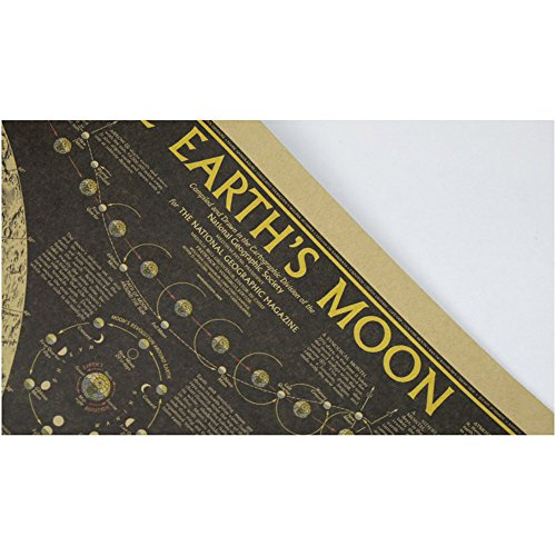 Large Vintage Retro Paper Earth’s Moon World Map Poster for Stargazer Fabulous Wall Sticker for Bar Cafe Home Living Room Decoration GS685 by LAVERTON - 4
