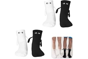 LPMXYW 2 Pairs/4 Pairs Holding Hands Socks - Magnetic, Funny Friendship Socks for Lovers & Friends
