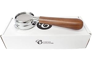 EDESIA ESPRESS Portafiltro senza fondo/nudo per macchina caffè ASTORIA 58mm - manico in noce, filtro 21g