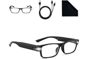 HUAMUDM Okulary powiększające do czytania, 300% powiększające, 2 diody LED, bez użycia rąk, podświetlane powiększenie, bez użycia rąk, szer.:, /