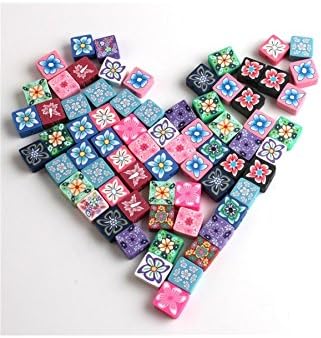 YOIL Mixed Square Fimo Polymer Clay Bead Jewelry Making (Random Colors)