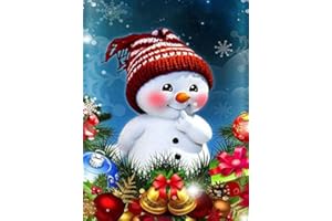 TUNAON Diamond Painting Set, DIY 5D Diamant Gemälde Kits, Malen nach Zahlen MosaikherstellungManuelle Aufkleber Diamantstickerei Wohnzimmer Dekorative Gemälde (Schneemann/Weihnachten)