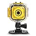 Produktbild DROGRACE Digitalkamera Kinderkamera Video Kamera wasserdicht Action Cam Unterwasserkamera Helmkamera Einsteigerkamera für Kinder Geburtstagsgeschenk Urlaubsbegleiter mit 1.77 Zoll Bildschirm (Gelb)
