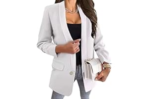 Minetom Femme Élégant Blazer à Manches Longues Slim Fit OL Bureau Affaires Veste De Costume Manteau Cardigan Blouson Jacket