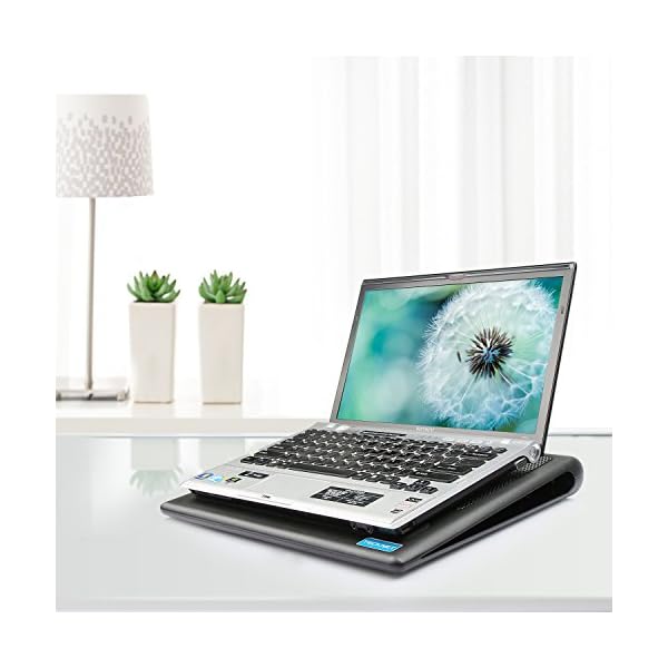 TECKNET Laptop Cooling Pad, 12"-16" Laptop Cooler with 2 Ultra Quiet Fans, Gaming Cooling Pad Stand, Adjustable Fans Speed, Ergonomic Comfort Gaming Notebook Laptop Cooling Tray - Image 3