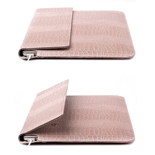 MacBook Pro 15“ Tasche | passend für 14.0 bis 15.6 Zoll Laptops | Caiman Optik champagner | iCues Piquante Etui | weitere Leder-Imitat – und Farbvarianten verfügbar | universelle Schutz-Hülle mit Geschenk-Box - 3