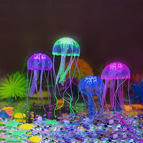 Glowing Jellyfish,Govine® 4pcs Glowing Jellyfish For Aquarium Fish Tank Medium