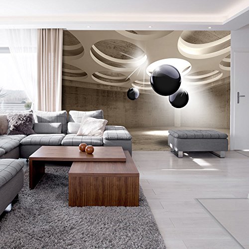 FOTOTAPETE 400x280 cm - VLIES TAPETE PREMIUM - PROFI QUALITÄT - 3 Farben zur Auswahl - Top moderne Wanddeko - Wandbilder XXL - Riesen Wandbild - Top Design Tapete - Neue exklusive Edition mit noch besser Druckauflösung - Deutsches Premium Vlies - Abstrakt Kugel 3D optisch a-C-0008-a-b