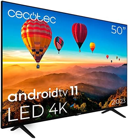 Cecotec TV LED 50" Smart TV Serie A1 ALU10050S. 4K UHD, Android 11, Design Senza Cornice, MEMC, Dolby Vision e Dolby Atmos, HDR10, Modello 2023, 2 Altoparlanti da 10W