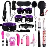 SHEWT New Plush Set Sexy Toy Suit 22 PCS Nylon Leather SM Kit Special Bundled Binding Set for Sexy Fun