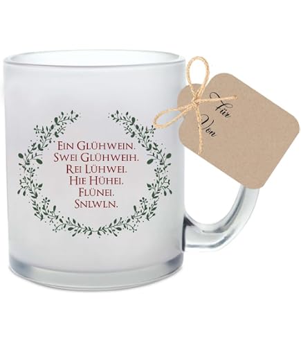MoonWorks Glühwein Tasse – „Glüh-Schweinchen“ Motiv, Lustiger Emaillebecher Für Weihnachten