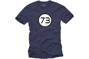 MAKAYA Funny Basica Manga Corta Camiseta para Hombre - Numero 73 Teoría Mágico - T-Shirt Matematicas Regalo Frikis
