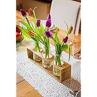 Zum Frühling oder als Geschenk: Vase aus Altholz Holz von Obstkiste, 3 x Saftflasche/Glasflasche/Milchflasche, Handgemacht, Landhaus, Vintage, Upcycling