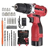 【34 Pcs Juego de Accesorios】Kit de accesorios completo que incluye los más alcanzados para la selección de brocas de madera, metal y mampostería, 10 brocas para destornillador CRV y 3 brocas avellanadas, zócalos de 10 piezas y 1 eje flexible etc. en un maletin duradero que mantiene las brocas limpias y organizadas.