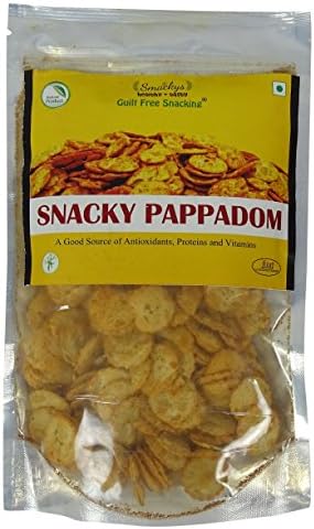 Smackys Guilt Free Roasted Snacky Pappadom Snack, FSSAI Certified- 5.29 Oz