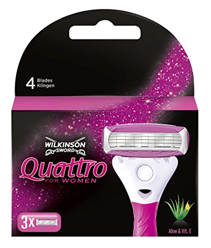 Wilkinson Sword Quattro Razor Blades For Women, Pack of 3