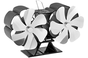 Ocnvlia Kamin Ventilator WäRmebetriebener Ofen Kamin Ofen Leiser WäRme Zirkulations Ventilator -Silber