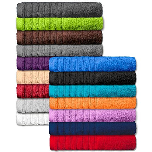 Flauschiges Sauna-Handtuch | 16 moderne Farben und viele Größen | 100% gekämmte Baumwolle Frottee Qualität ca. 570g/m² | Strandlaken 80 x 200 cm | Serie Pisa | CelinaTex 0002853 | platin-grau - 4