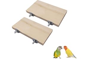 ZAYEJOD 2PCS Bird Platform Flat Wooden Stand Pet Platform Climbing Platform Bird Cage Accessories for Small Animals Parakeets Budgies Chinchilla Hamster Rat Mouse Parrot