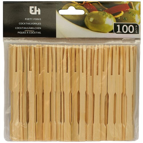 100 Cocktailspieße Cocktailsticks aus Holz, Partyspieße Dekospieße Bowlespieße Party Deko Cocktail Gabeln Bowle Spieß Spieße, 2058